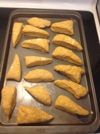 Cut scones into triangles